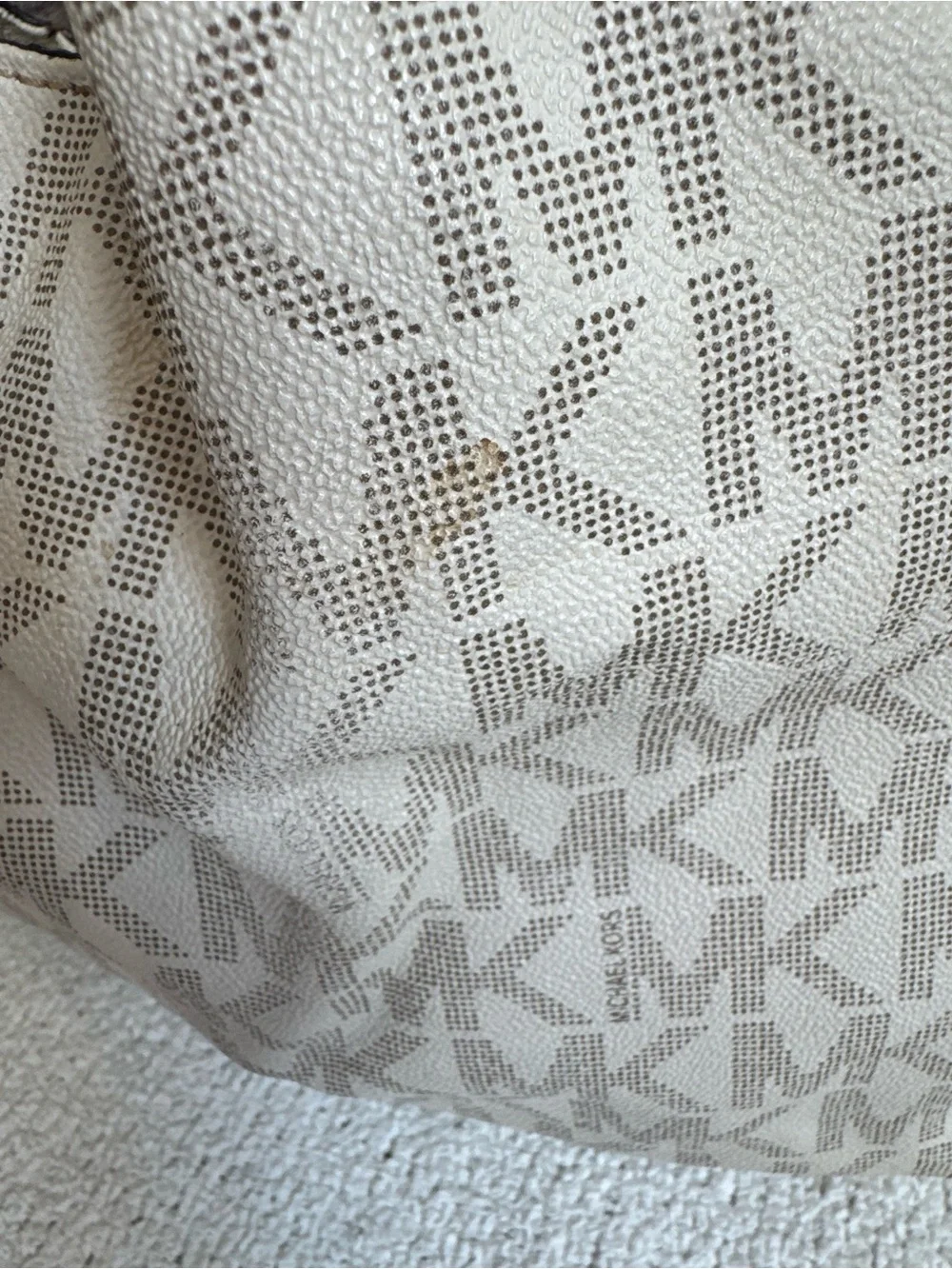 Michael Kors Cream MK Logo Hobo Bag